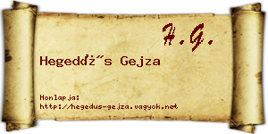 Hegedűs Gejza névjegykártya