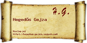 Hegedűs Gejza névjegykártya
